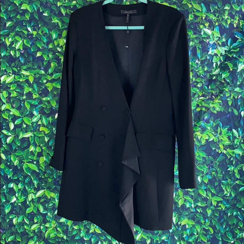 BCBG Black Satin Blazer Dress